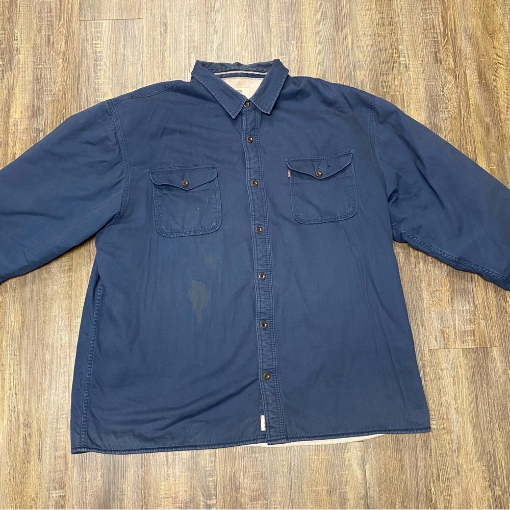 Levi's Men's Sherpa Blue Button Up Insulated/fleece Outdoor Chore Jacket Size 3X - Picture 15 of 16